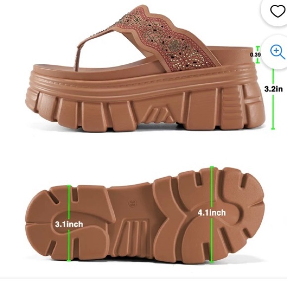 PLATFORM FLIP FLOP SOFT WEDGE BOHEMIAN THONG SANDALS, HIPPIE, CHICS, WOMEN - Picture 8 of 13